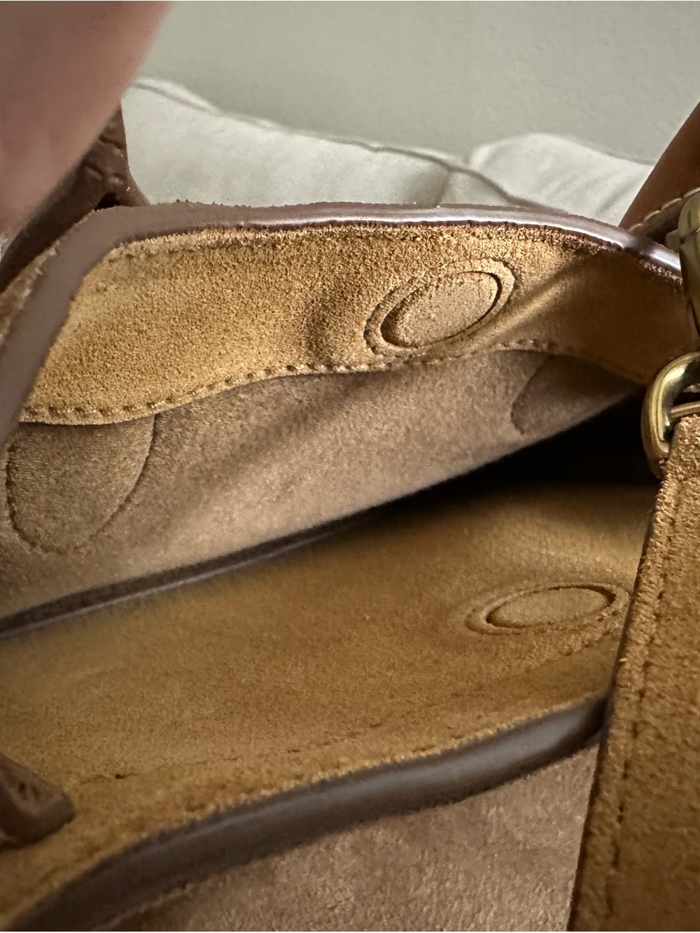 Polo by Ralph Lauren Tan Suede Satchel with Brown Leather Trim - Picture 9 of 12